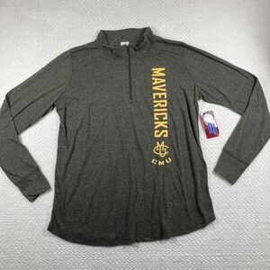 NEW CMU Colorado Mesa University Mavericks 1/4 Zip Pullover Mens 3X Gray NWT